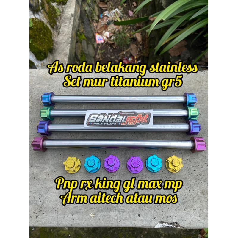 AS RODA BELAKANG BLAKANG STAINLESS SET MUR AS RODA TITANIUM GR5 PNP GL MAX PRO NEO TECH RX KING MP A