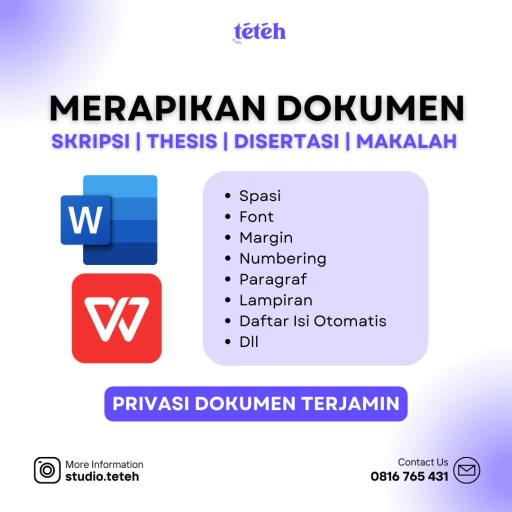 Jasa Edit Merapikan Dokumen File Word | Studio Teteh