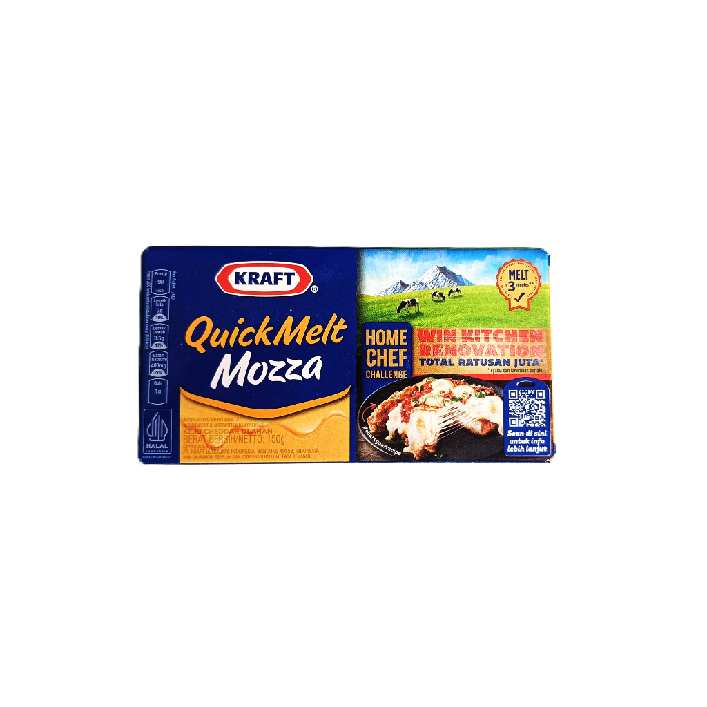 

Kraft Quick Melt Mozza Cheese, Solusi masak simple, anti gagal 150g