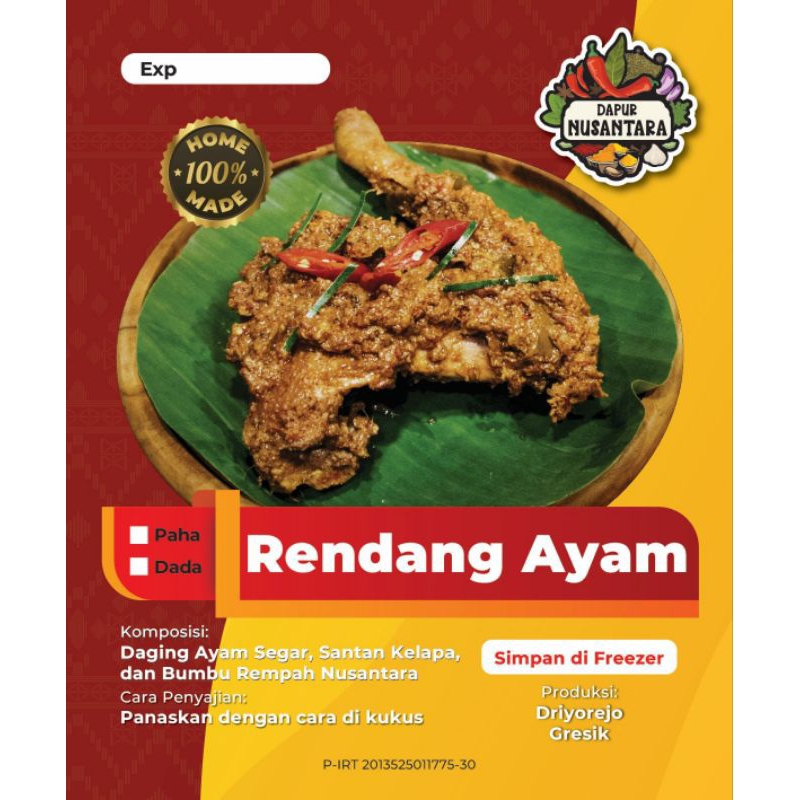 

DAPUR NUSANTARA_ / Rendang Ayam / 100% Home Made / No MSG