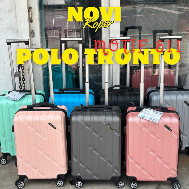 KOPER 20 INCH KABIN SIZE POLO TRONTO MOTIF 811 FIBER ABS,100% REAL PICT