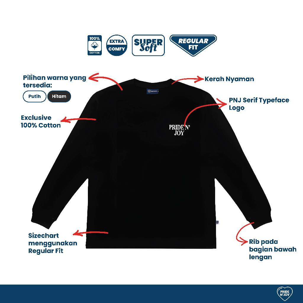 Pride N Joy - T-Shirt Longsleeve PNJ Rouman Cotton Combed