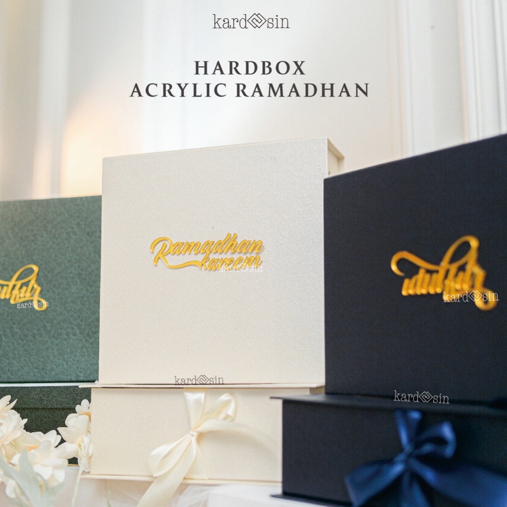 

ACRYLIC HARDBOX RAMADHAN LETTERING COLOR BURGUNDY MAROON MARUN MERAH NAVY BLUE BIRU DONGKER CREAM BEIGE WHITE PUTIH TOSCA MINT HIJAU EMERALD GREEN HAMPERS BOX PARCEL LEBARAN IDUL FITRI EID MUBARAK