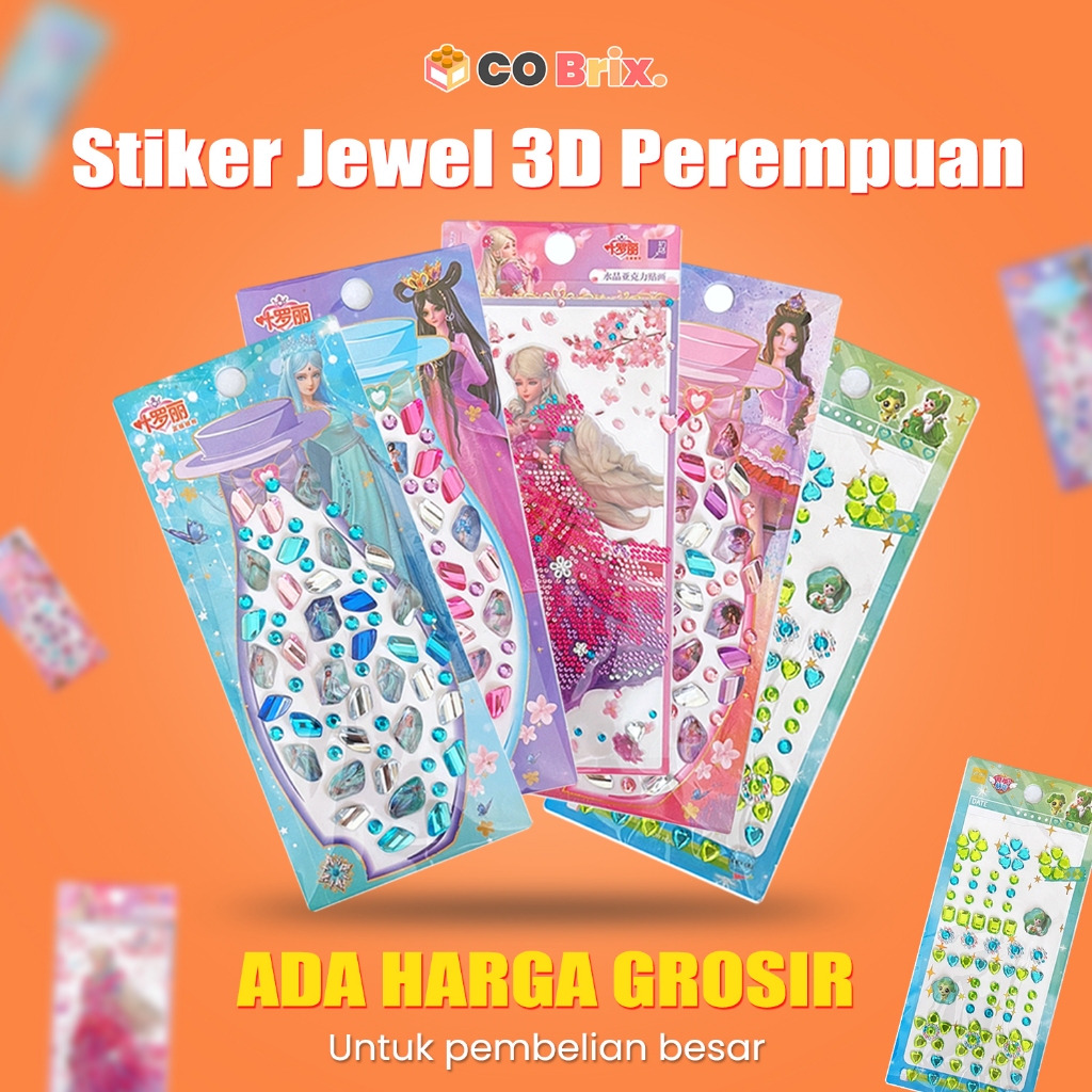 Stiker Jewel 3D Perempuan Nail Art