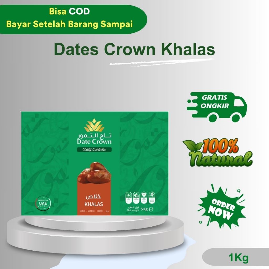 

DATE CROWN - Kurma Date Crown Khenaizi Original isi 500gr dan 1 kg