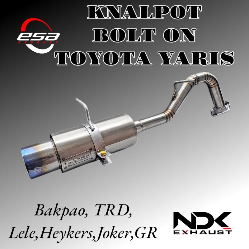 KNALPOT MOBIL BOLT ON TOYOTA YARIS BAKPAO , YARIS LELE , YARIS HEYKERS , YARIS TRD NDK EXHAUST KNALP