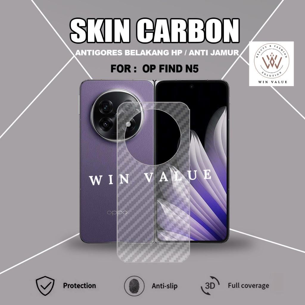 Oppo Find N5 Oppo Find X8 Oppo Find X8 Pro Skin Carbon Garskin Anti Gores Belakang Oppo Find N5 Oppo