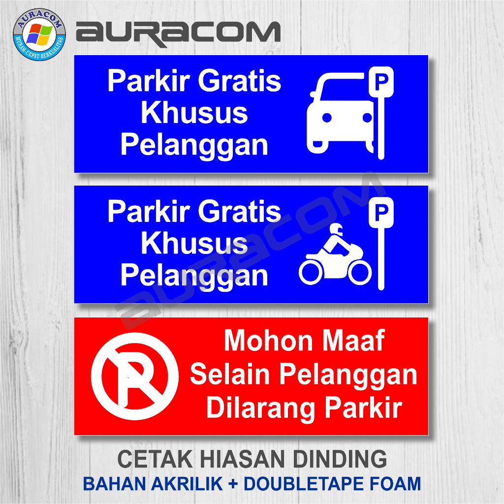 

PAPAN PERINGATAN PARKIR DILARANG PARKING GRATIS KHUSUS TAMU PELANGGAN SIGN RAMBU CUSTOM - B65