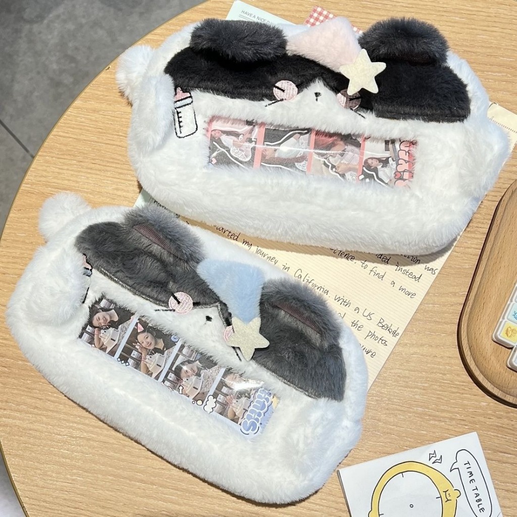 

Cat Sleepy Plush Pen Bag High Beauty Cute Student Stationery Large Capacity Storage Bag Pain Pack Pen Bag