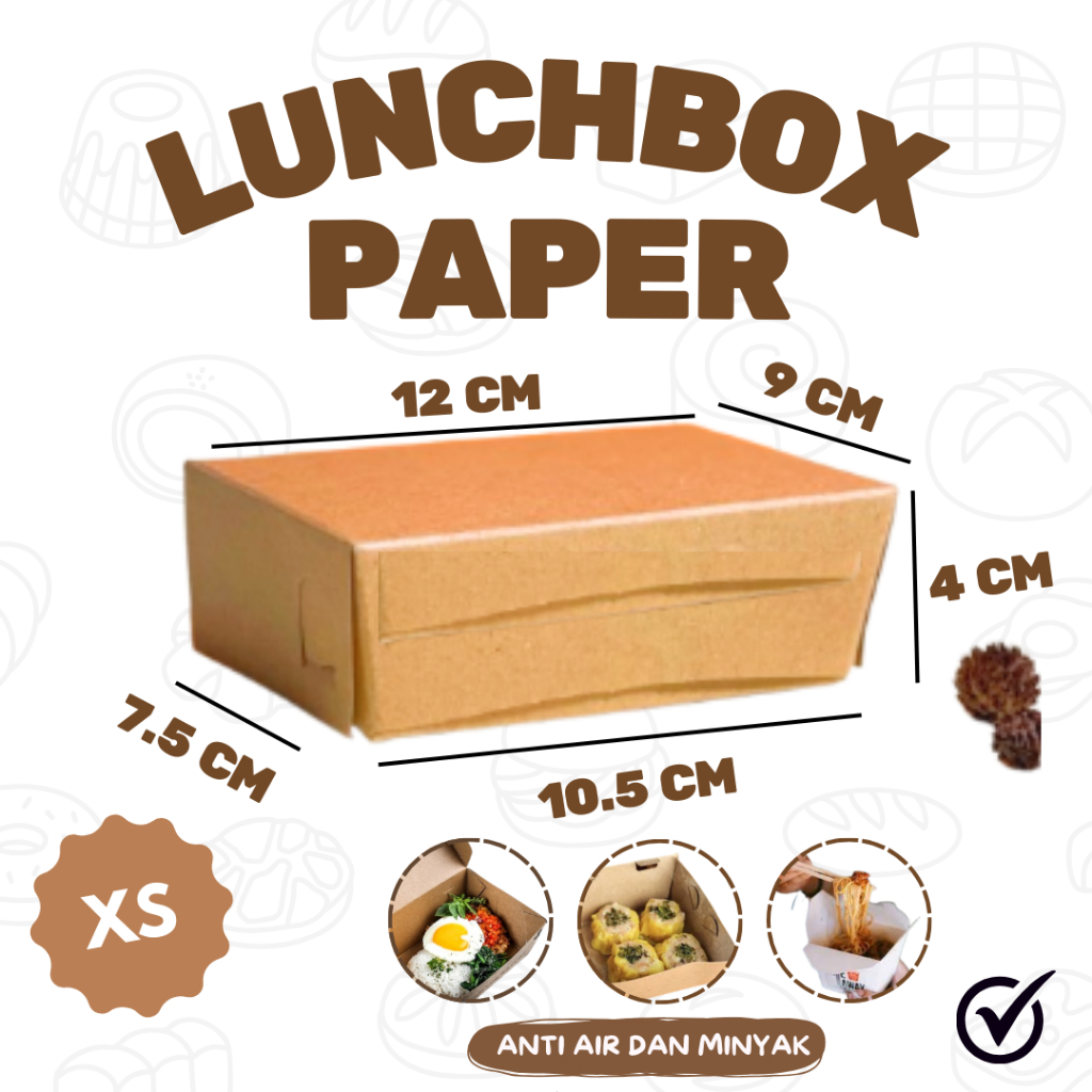 Lunxh box Dus Makanan Kertas Paper Box Makanan Lipat Lunch Box Laminasi Lunch Box Kertas Coklat