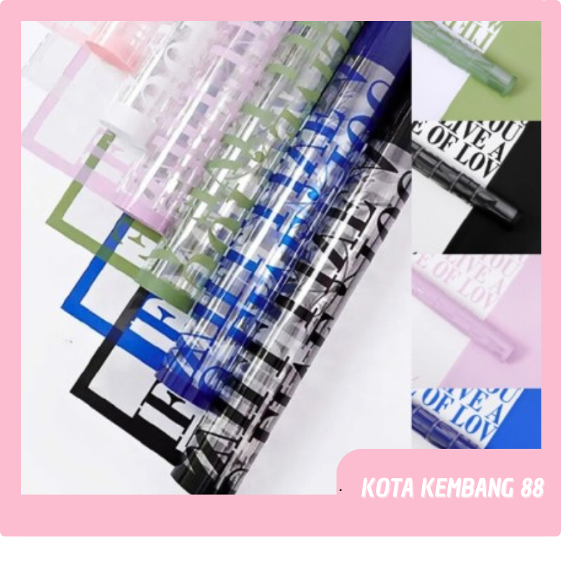 

20 LEMBAR Kertas Buket Bunga Transparan You Love Flower Wrapping Paper Cellophane Transparan KB077