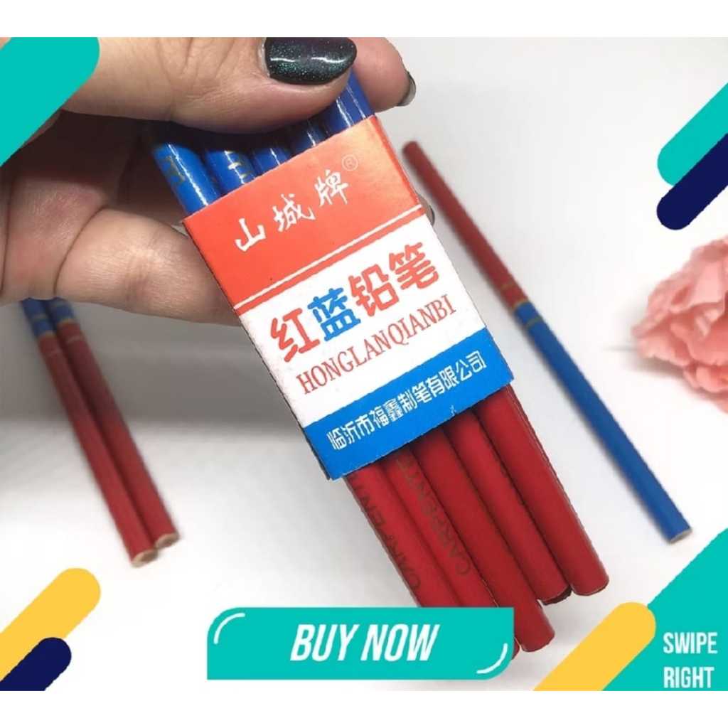 

-ISI 10 PCS- COD Pensil Merah Biru Kecil Pensil pola Kain Ukuran Kecil Pensil Tukang Jahit Penanda Kain
