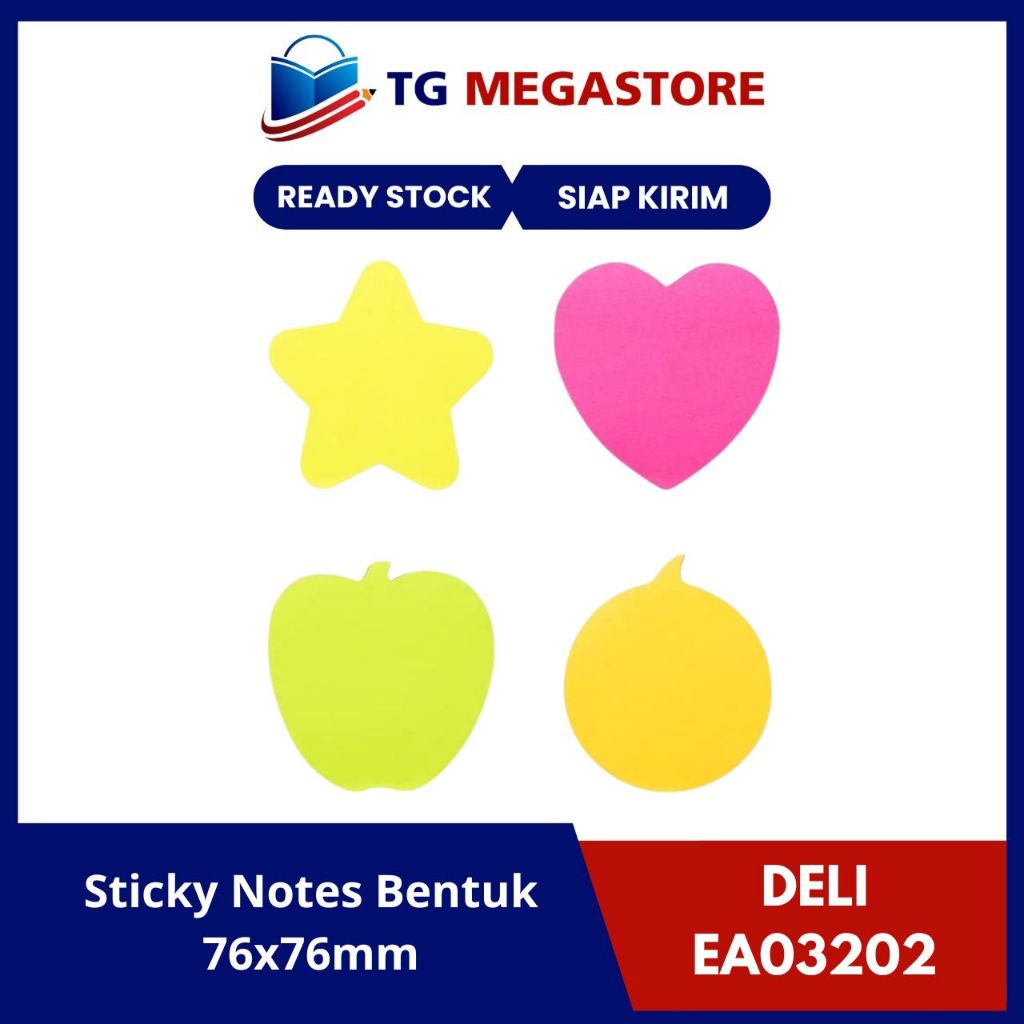 

Sticky Notes / Memo Tempel Deli Bentuk 76x76mm - EA03202