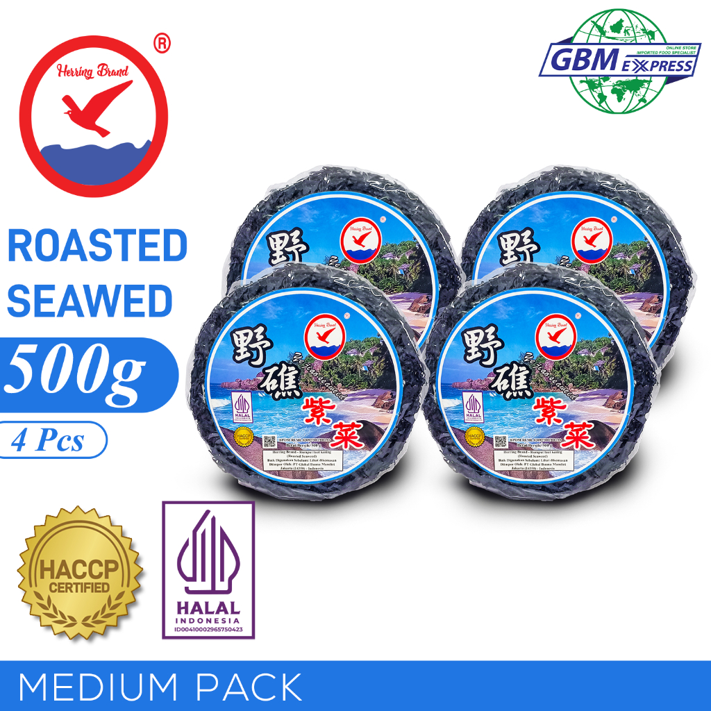 

Herring Brand Medium Pack Rumput Laut Kering 500 g - 4Pcs