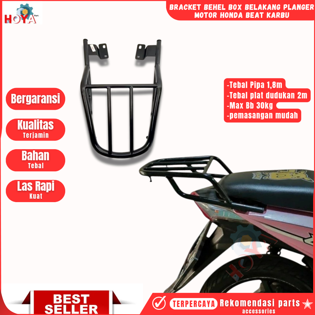 Bracket Box Belakang Honda Beat Karbu Behel Motor Besi Tebal Kokoh dan Tahan Lama