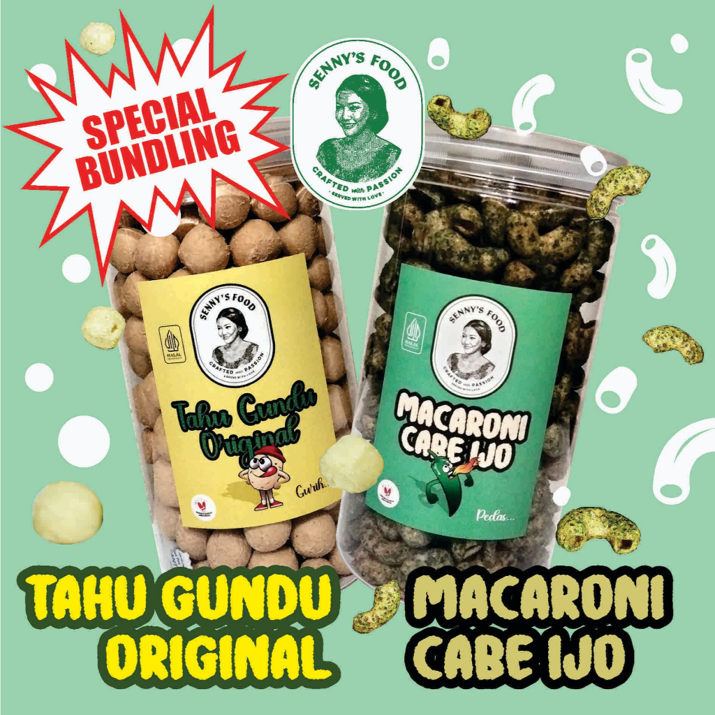

Bundling Spesial Sennys Food Tahu Gundu + Macaroni Cabe Hijau