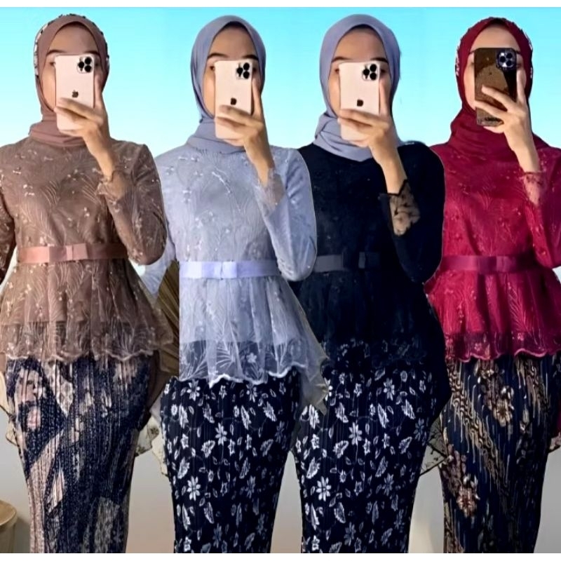 DISKON ATASAN BAJU KEBAYA CANTIK BUAT ACARA WISUDA PESTA ATASAN BAJU KEBAYA AURORA TILLE MODERN MEWA