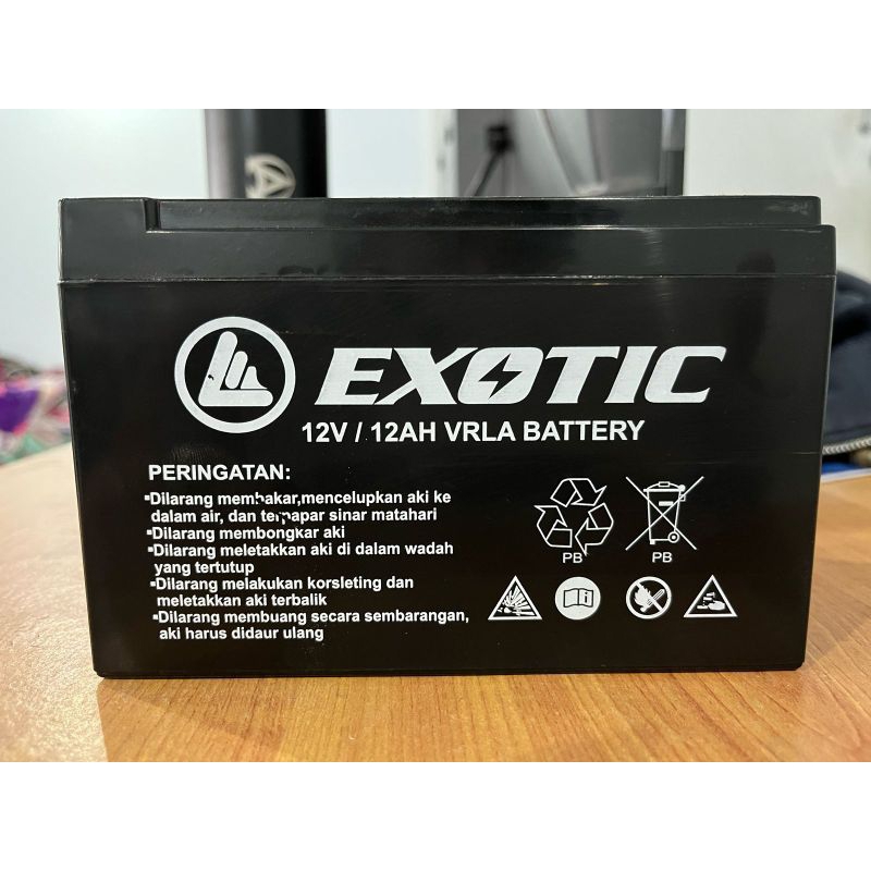 AKI SEPEDA LISTRIK 12V 12AH EXOTIC ORIGINAL BISA UNTUK SEPEDA LISTRIK EXOTIC PACIFIC UWINFLY EXOTIC 