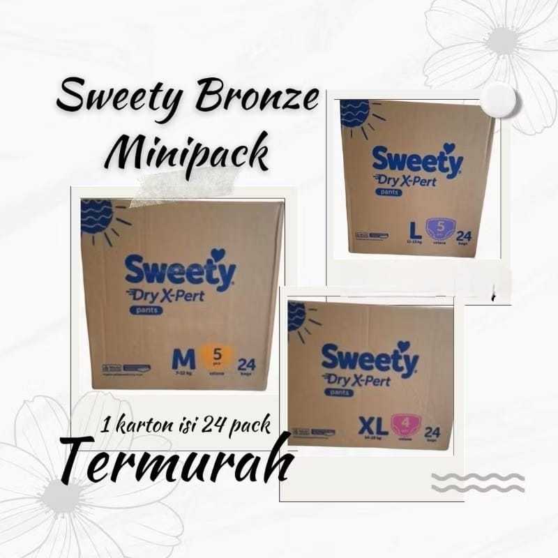 GROSIR Popok Sweety Bronze Mini Pack 1 Dus isi 24 Bag