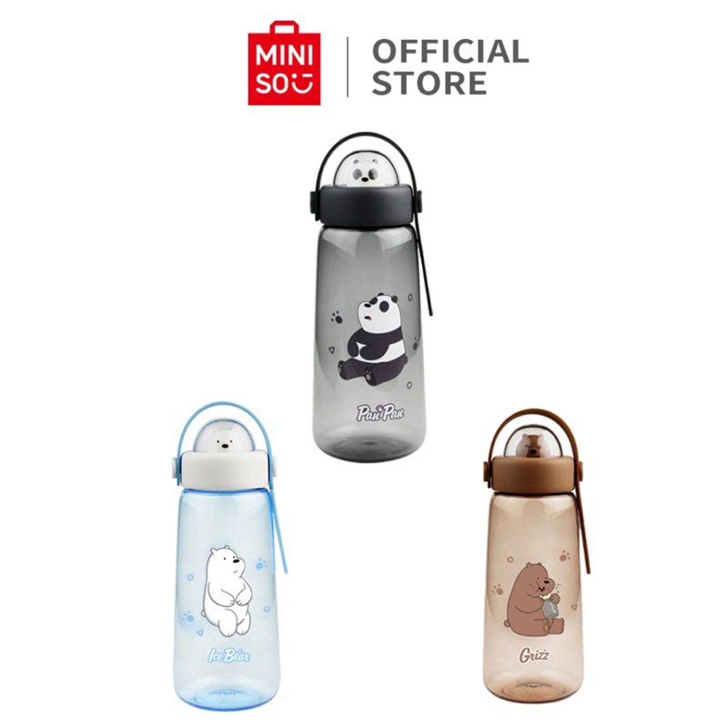 Miniso Wbb We Bare bears Bottle 600ml water with handle