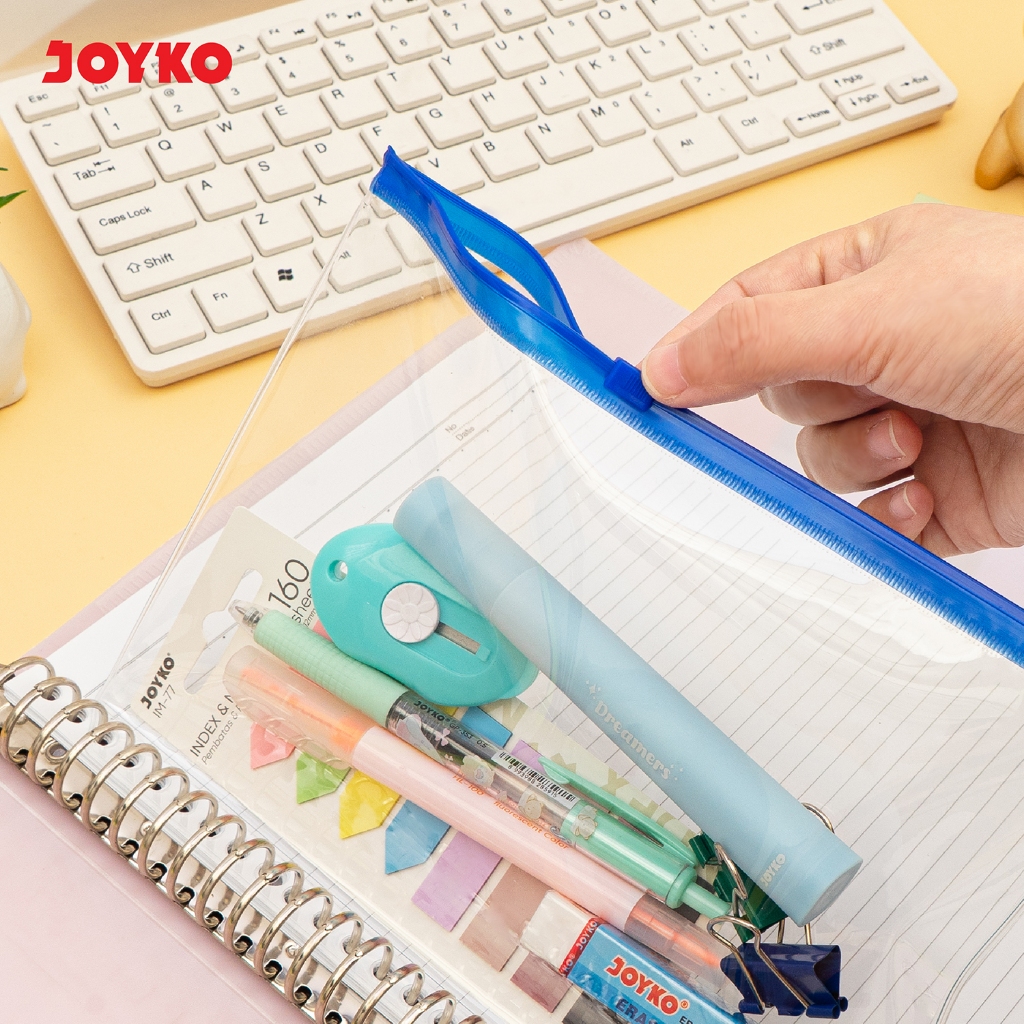 

Joyko Zipper Pocket A5 B5 Binder Note Holes Sheet Protector Clear Holder ZPBN