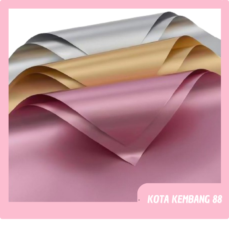 

20 LEMBAR Kertas Buket Bunga Warna Metalik Metal Flower Wrapping Paper Metal Colored Film KB081