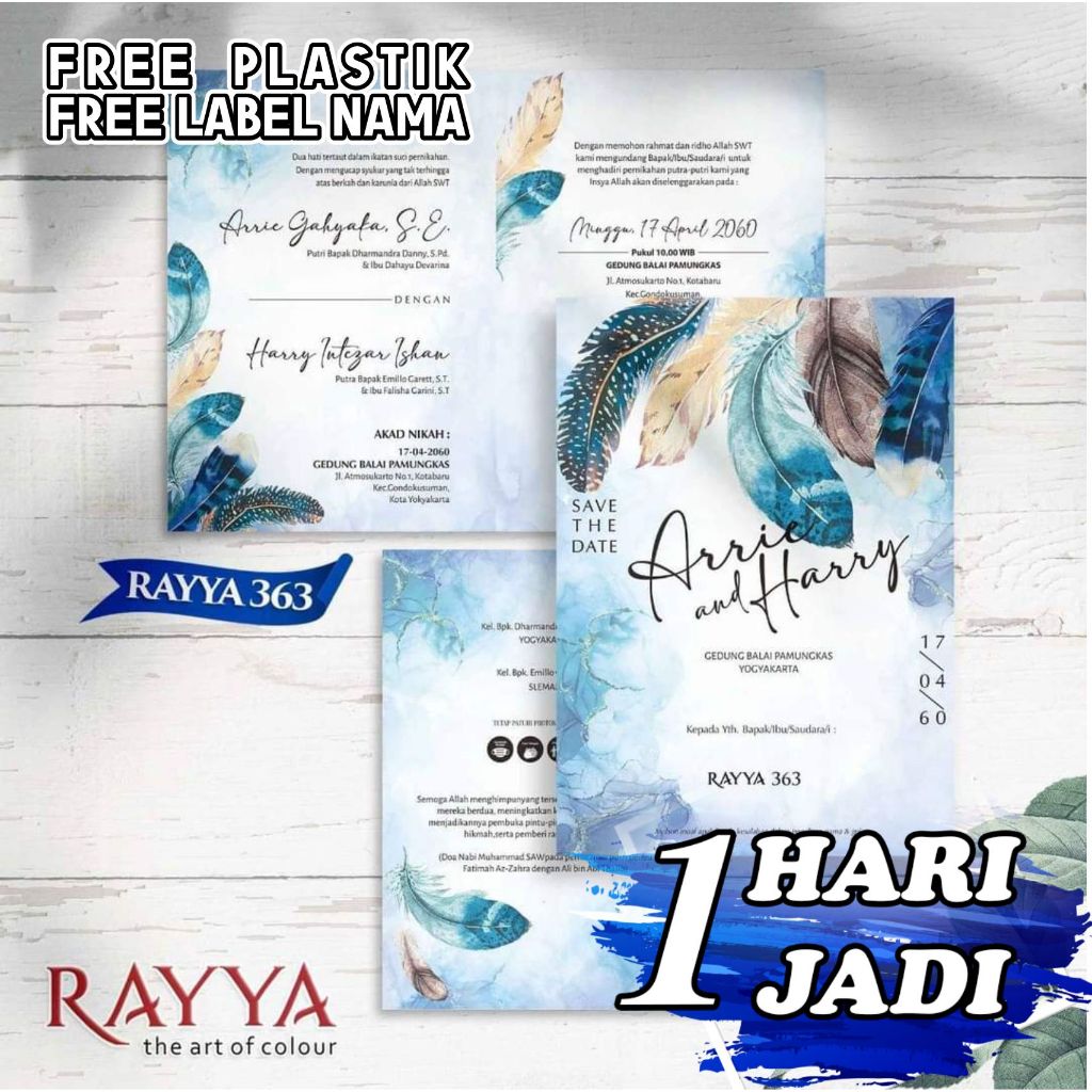 Cetak Undangan Pernikahan Rustik Elegan Unik Desain Terbaru Rayya 363 Undangan Express Sehari Jadi