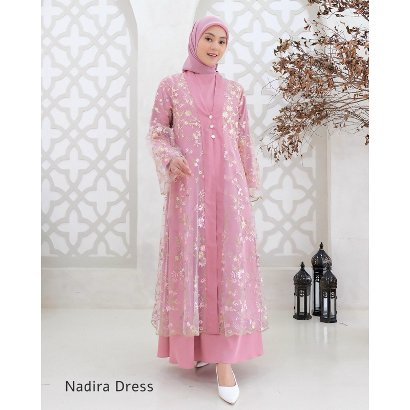 MIDI DRES NADIRA DRES ZAHRA LR BY DIANA , MOTIF CANTIKKK MEWAH ELEGAN