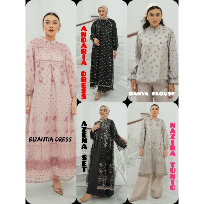 surinala series azena set dress bizantia dress andaria dress nazira tunic ranya blouse by geulis