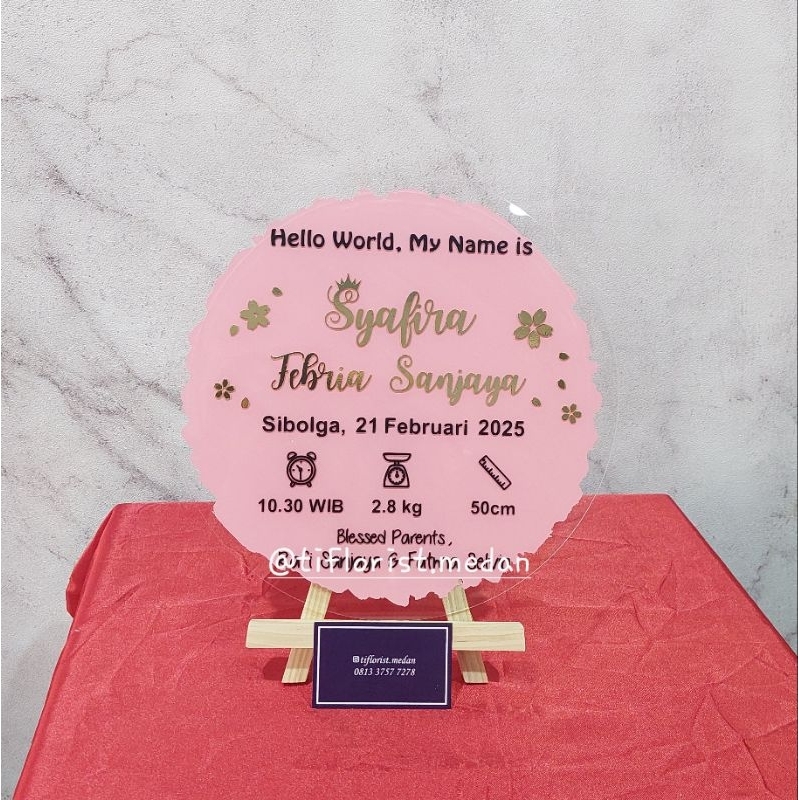 baby sign board / hospital board / papan nama bayi