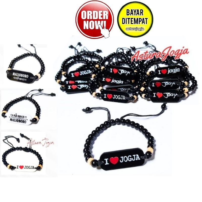Gelang I LOVE JOGJA Aksesoris Pria Wanita Souvenir Oleh Oleh Jogja