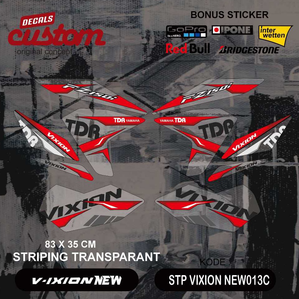 KODE X17I sticker striping transparan yamaha vixion nvl 212 215 decal transparan motor yamaha vixion