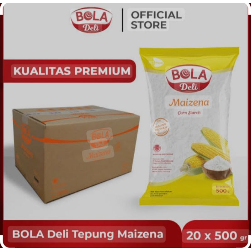 

Tepung Maizena Bola deli 500 gram, per karton
