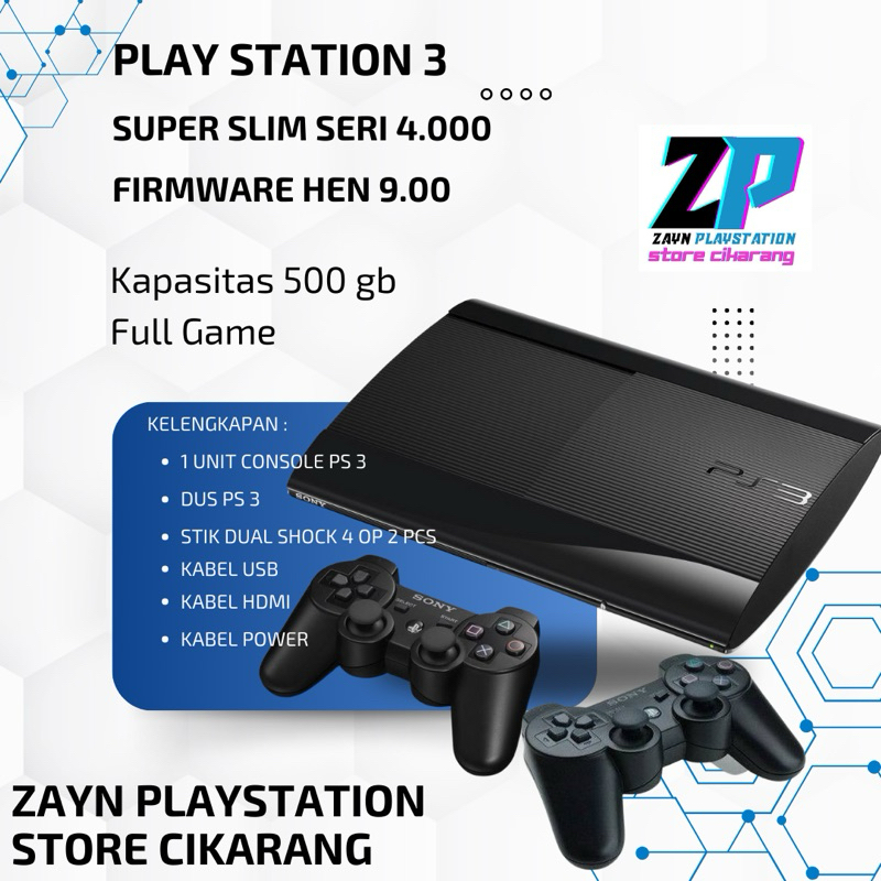 SONY PLAYSTATION PS 3 PS3 SUPER SLIM (Firmware Terbaru) GARANSI 1 TAHUN