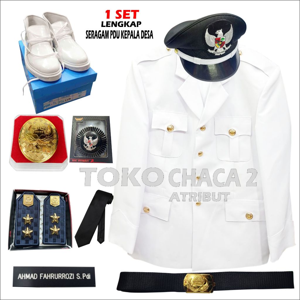 SERAGAM PDU KEPALA DESA 1 SET FULL ATRIBUT / BAJU KEPALA DESA DINAS / SERAGAM PDU LURAH / BAJU PDU L