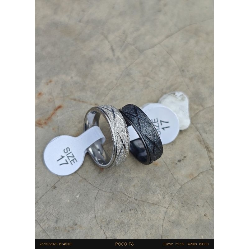 Cincin Titanium Model Pasir Couple Korea - Rings Cincin Antikarat Cincin Titanium Couple Cowok