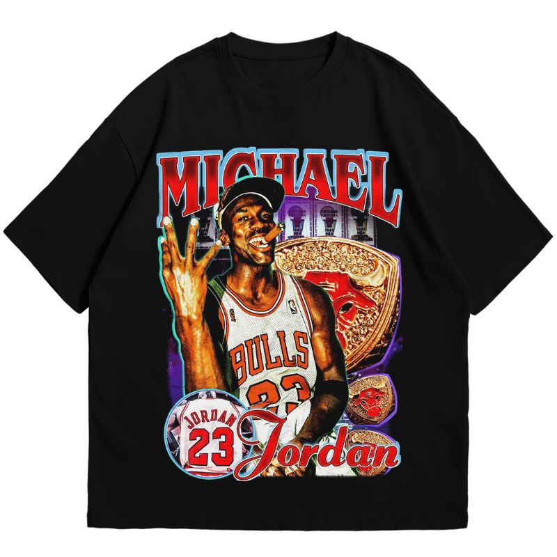 KAOS VINTAGE MICHAEL JORDAN | T-SHIRT BASKETBALL VINTAGE | KAOS BAJU BASKET COMBED 24s