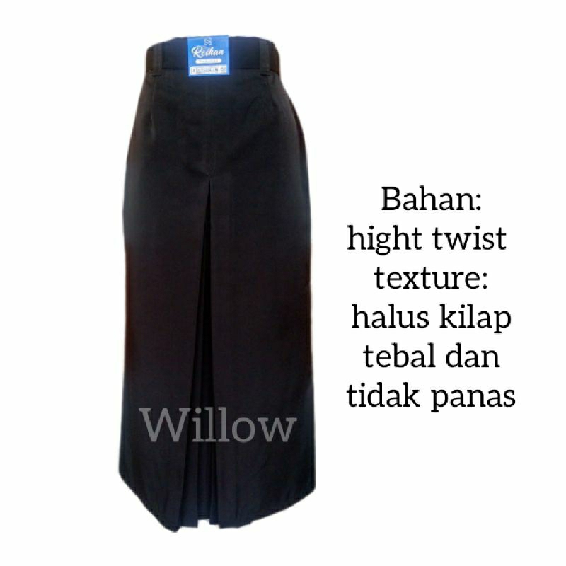 ROK SPAN HITAM BELAH SATU DEPAN
