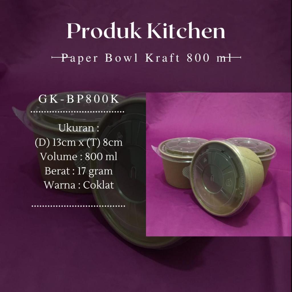 PAPER BOWL KRAFT 800 ML/MANGKOK KERTAS KRAFT TEBAL 800 ML/BOWL KRAFT 800 ML (GK-BP800K)
