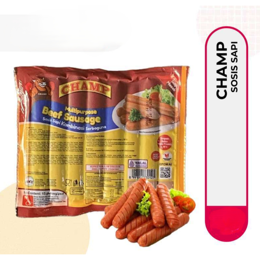 

Champ Beef Sausage / Sosis Sapi isi 6 pcs 150 gr