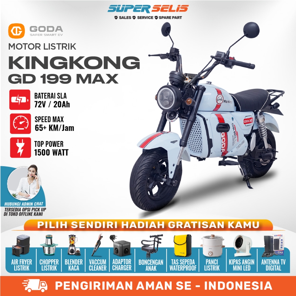 Motor Listrik GODA 199 MAX Mecha KingKong 72V/20AH Garansi Resmi