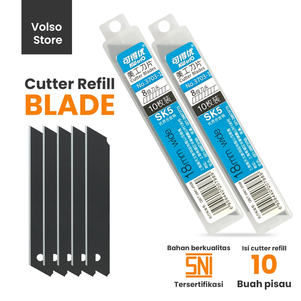 

Isi 10 Cutter Refill Wide 18mm Hitam