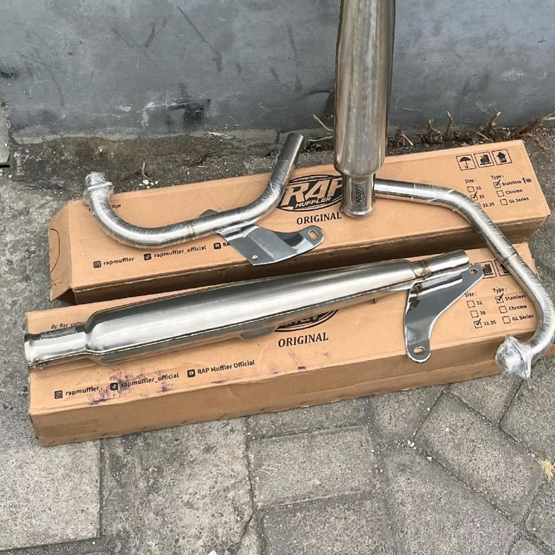 KNALPOT CORBI RAP FULL STAINLESS DEPAN BELAKANG