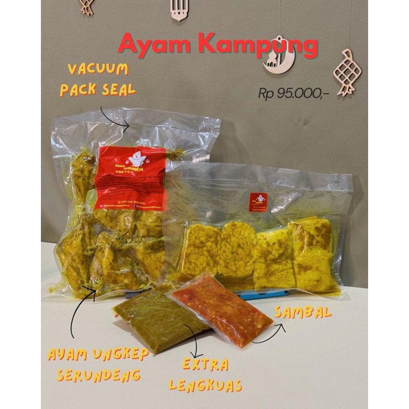 

AFGC Ayam Kampung Serundeng Ungkep Frozen Vacuum Bag 8 Potong 1 Ekor