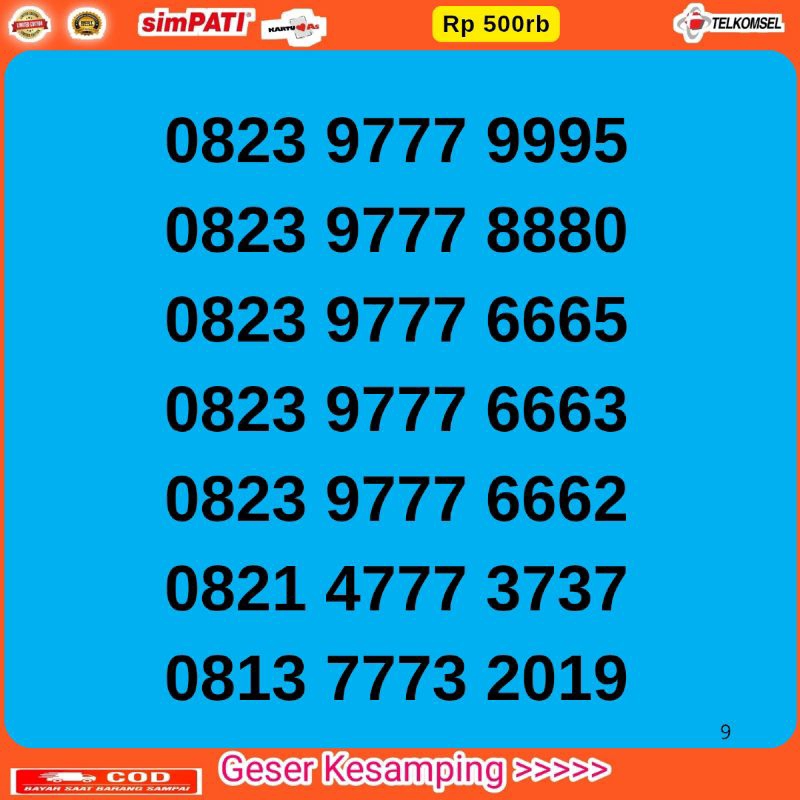 NOMOR CANTIK TELKOMSEL SIMPATI TRIPLE 777