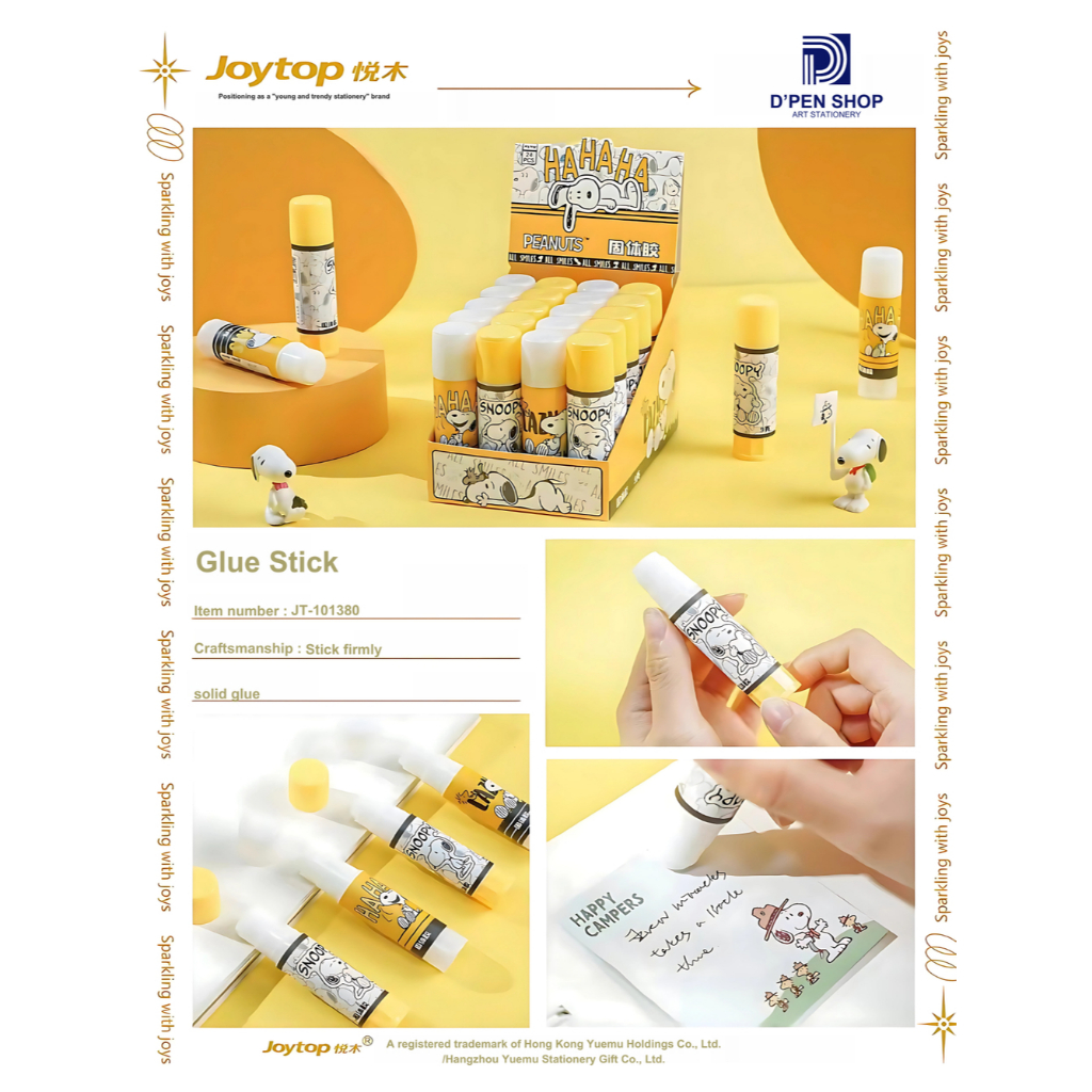 

Glue Stick Lem Stick Padat Tahan Lama Berkualitas Joytop Snoopy