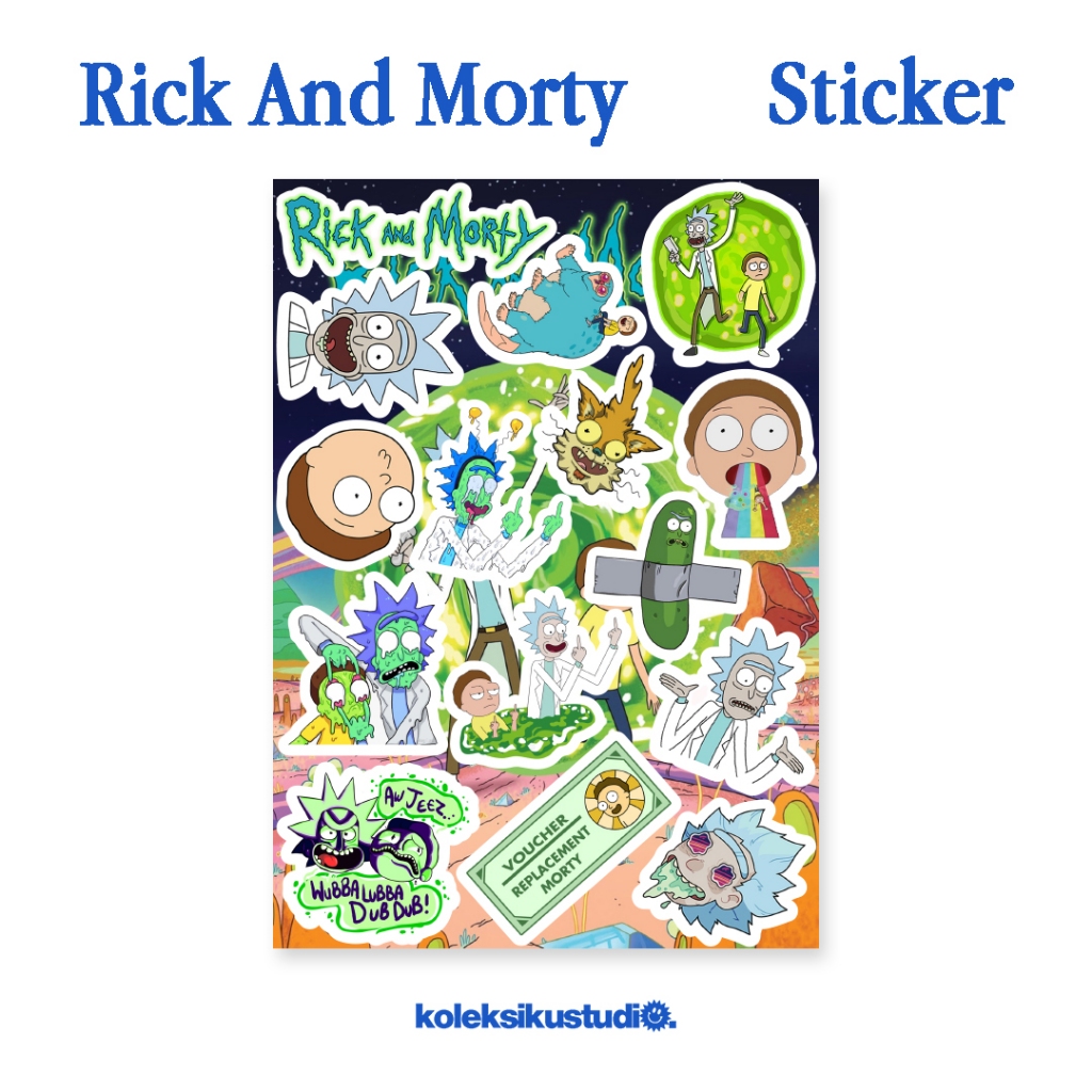 

Stiker Rick and Morty Aesthetic Kartun Lucu Sticker Waterproof Tumblr Handphone Laptop