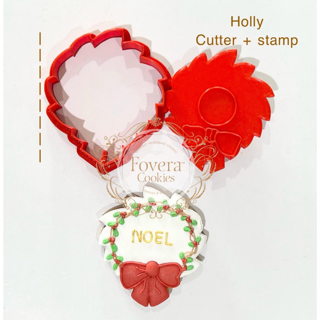COOKIE CUTTERS CHRISTMAS HOLLY. CETAKAN COOKIES/FONDANT