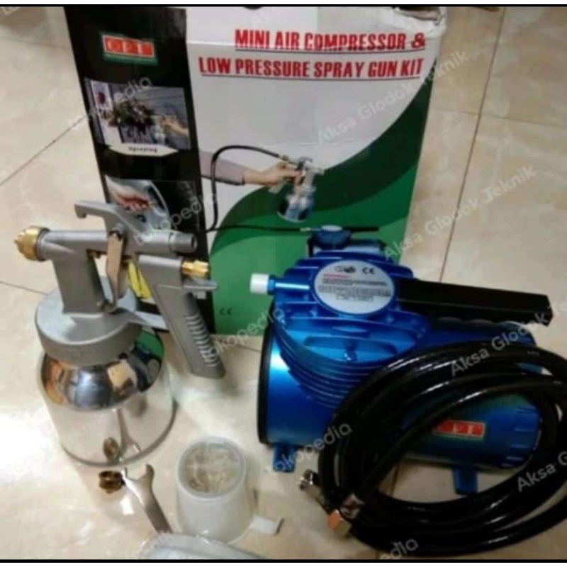 COMPRESSOR MINI SET & SPRAY GUN KIT ALAT SEMPROT CAT