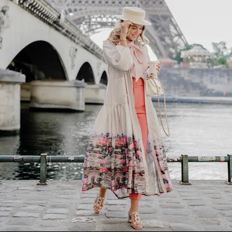 benang jarum dress Emily in Paris broken white, size M